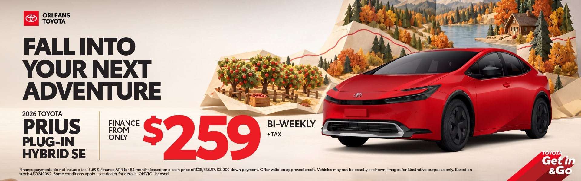 Drive 2026 Prius plug-in SE from $259 biweekly +tax now available at Orleans Toyota 
